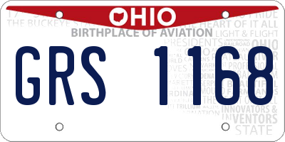 OH license plate GRS1168