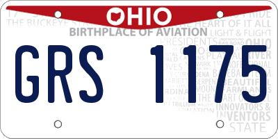 OH license plate GRS1175