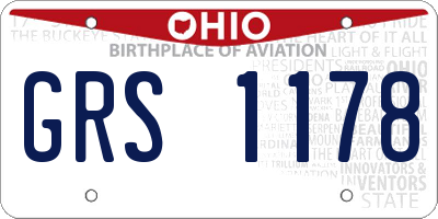 OH license plate GRS1178