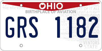 OH license plate GRS1182