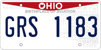 OH license plate GRS1183