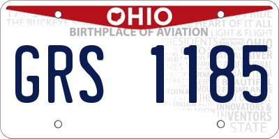 OH license plate GRS1185