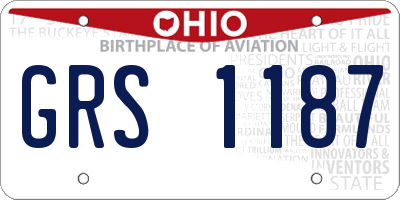 OH license plate GRS1187