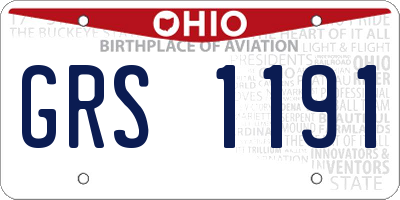 OH license plate GRS1191