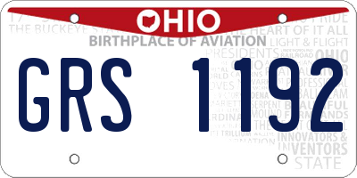OH license plate GRS1192
