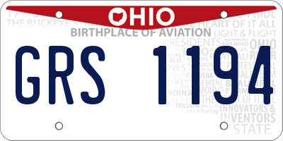 OH license plate GRS1194
