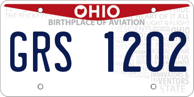 OH license plate GRS1202