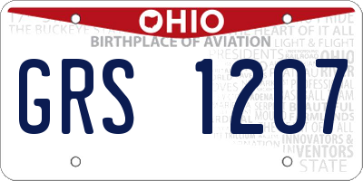 OH license plate GRS1207
