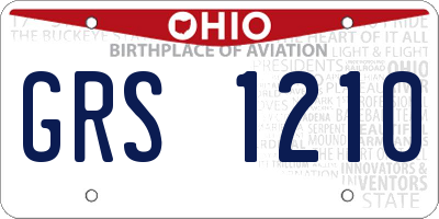 OH license plate GRS1210