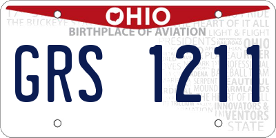 OH license plate GRS1211