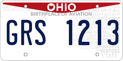 OH license plate GRS1213