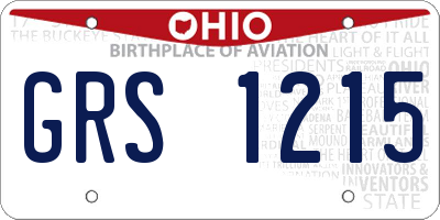OH license plate GRS1215