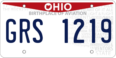 OH license plate GRS1219