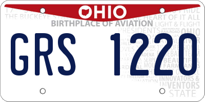 OH license plate GRS1220