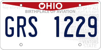 OH license plate GRS1229