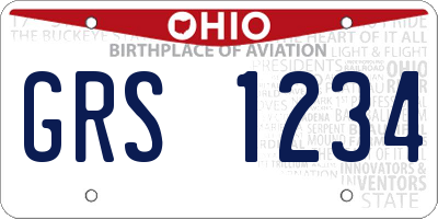 OH license plate GRS1234