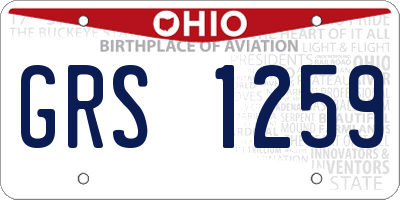 OH license plate GRS1259