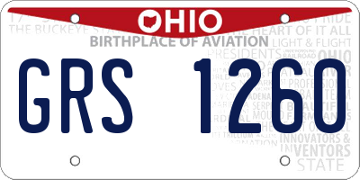 OH license plate GRS1260