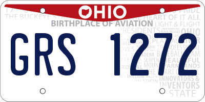 OH license plate GRS1272