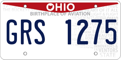 OH license plate GRS1275