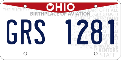 OH license plate GRS1281