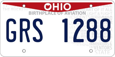 OH license plate GRS1288