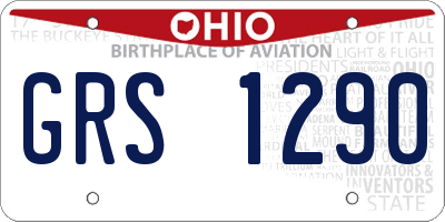 OH license plate GRS1290