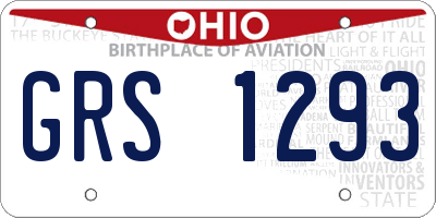 OH license plate GRS1293