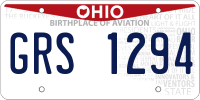 OH license plate GRS1294