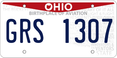 OH license plate GRS1307
