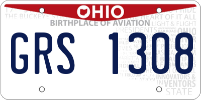 OH license plate GRS1308