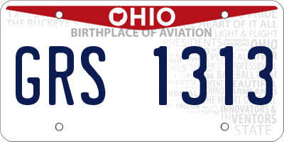 OH license plate GRS1313