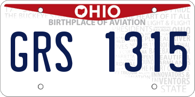 OH license plate GRS1315