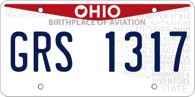 OH license plate GRS1317