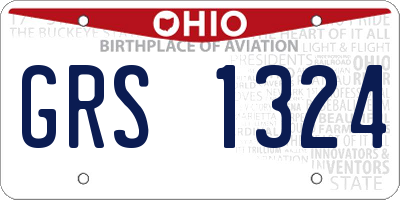 OH license plate GRS1324