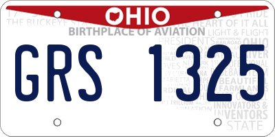 OH license plate GRS1325