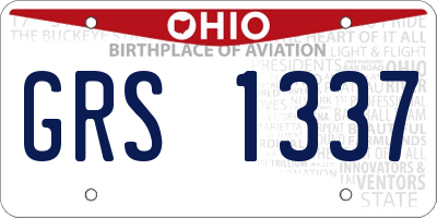 OH license plate GRS1337