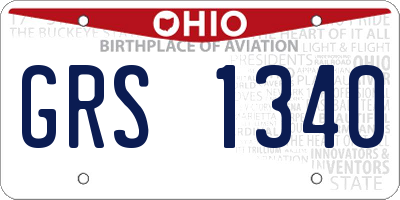 OH license plate GRS1340