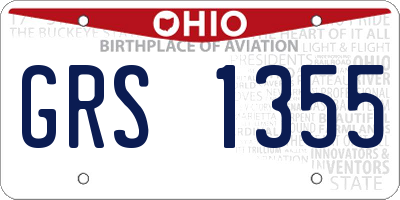 OH license plate GRS1355