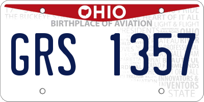 OH license plate GRS1357