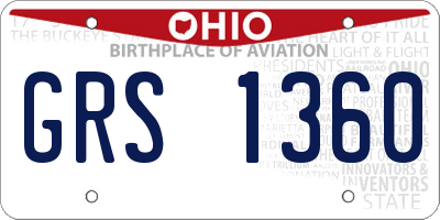 OH license plate GRS1360