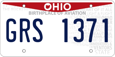 OH license plate GRS1371