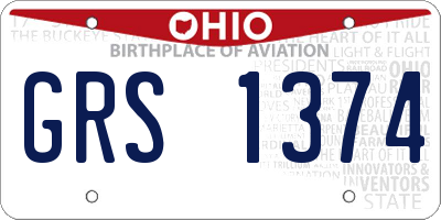 OH license plate GRS1374