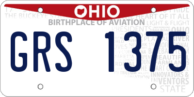 OH license plate GRS1375