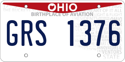 OH license plate GRS1376