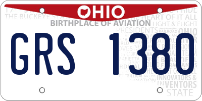 OH license plate GRS1380