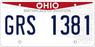 OH license plate GRS1381
