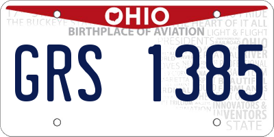 OH license plate GRS1385