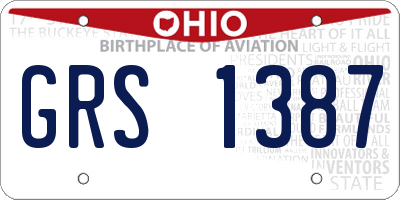 OH license plate GRS1387