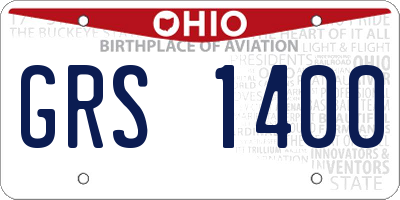 OH license plate GRS1400